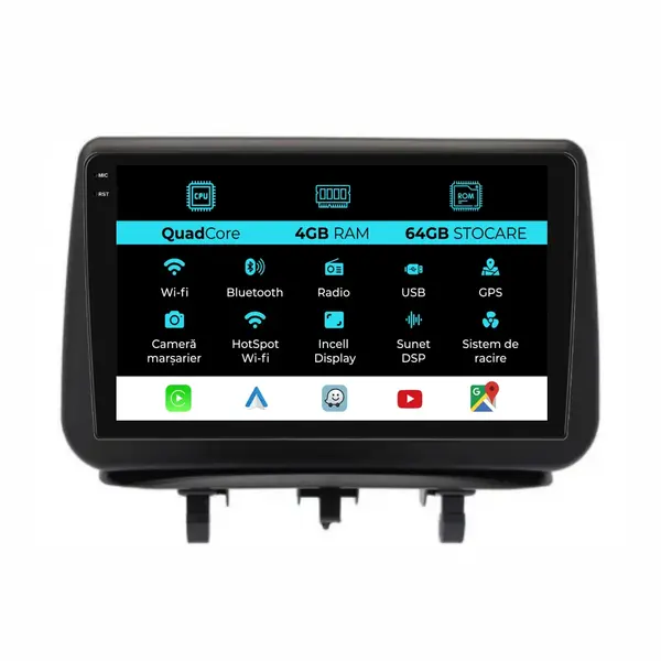 Navigatie Dedicata Opel Meriva (2004 - 2009), QuadCore, 9 Inch, 4Gb Ram, 64Gb Stocare, Android Auto, Carplay