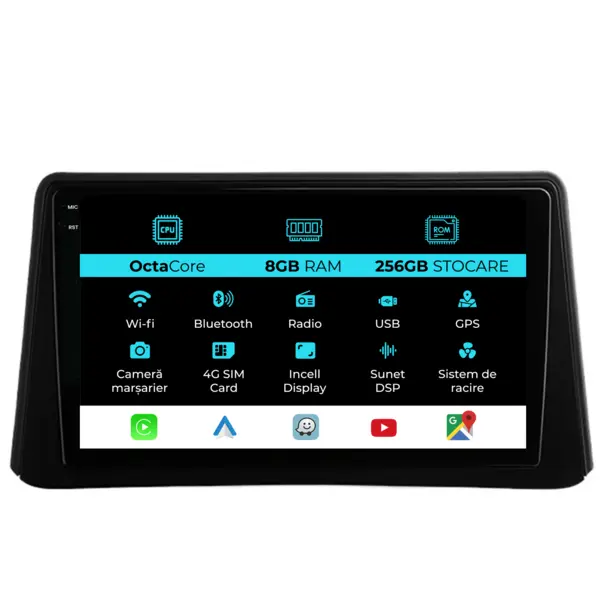 Navigatie Dedicata Opel Mokka (2012 - 2016), 9 Inch, 8Gb Ram, 256Gb stocare, Carplay