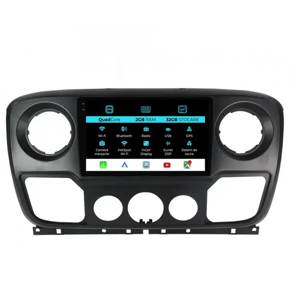 Navigatie Dedicata Opel Movano Renault Master Nissan NV400 (2010-2020), 10Inch, 2Gb Ram, 32Gb Stocare, Carplay