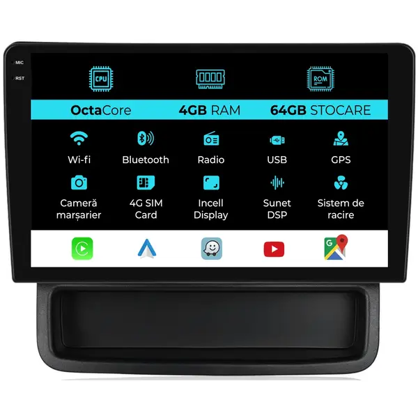 Navigatie Dedicata Opel Vivaro (2010-2014), 10Inch, 4Gb Ram, 64Gb Stocare, Carplay
