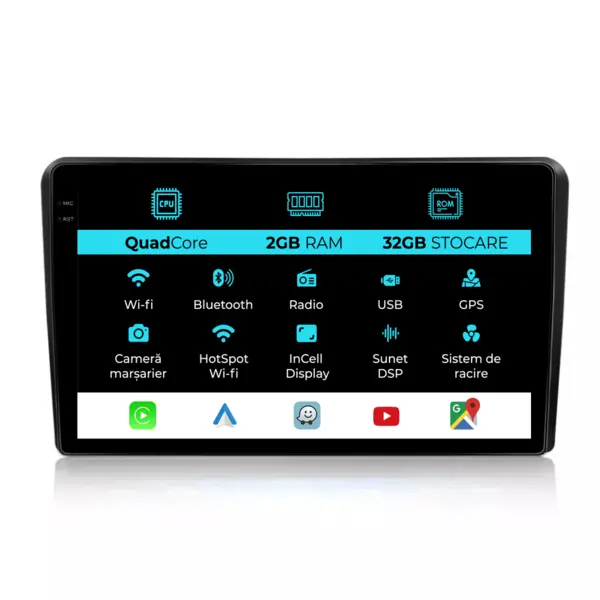 Navigatie Dedicata Peugeot Boxter Fiat Ducato Citroen Jumper (2006-2022), 9Inch, 2Gb Ram, 32Gb Stocare, Carplay