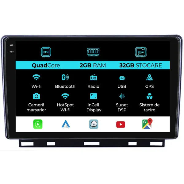 Navigatie Dedicata Renault Clio 5 (2019-2024), 9Inch, 2Gb Ram, 32Gb Stocare, Carplay