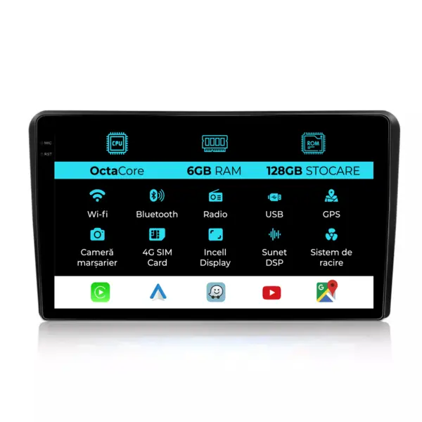 Navigatie Dedicata Renault Express (2021-2025), 9Inch, 6Gb Ram, 128Gb Stocare, Carplay