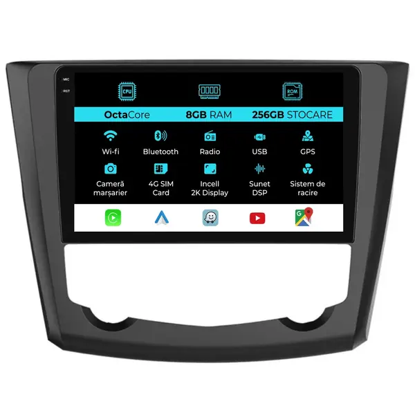 Navigatie Dedicata Renault Kadjar (2015-2019), 2K, 8Gb Ram, 256Gb Stocare, Carplay