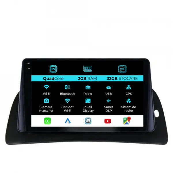 Navigatie Dedicata Renault Kangoo (2015-2020), 9Inch, 2Gb Ram, 32Gb Stocare, Carplay