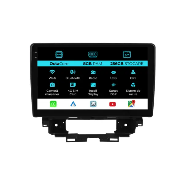 Navigatie Dedicata Renault Kangoo (2022 - 2025), 10 Inch, 8Gb Ram, 256Gb Stocare, Android Auto, Carplay