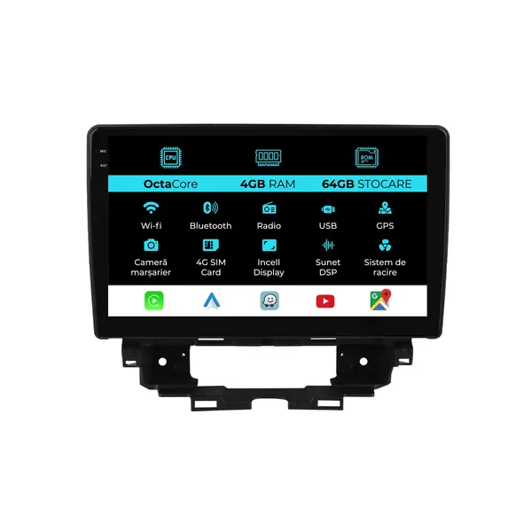 Navigatie Dedicata Renault Kangoo (2022-2025), 10Inch, 4Gb Ram, 64Gb Stocare, Carplay