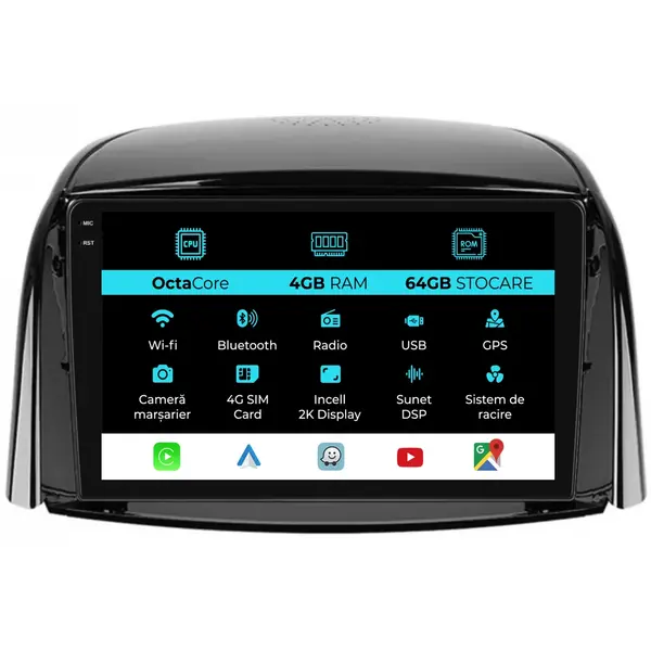 Navigatie Dedicata Renault Koleos (2008-2016), 2K 4Gb Ram, 64Gb Stocare, Carplay