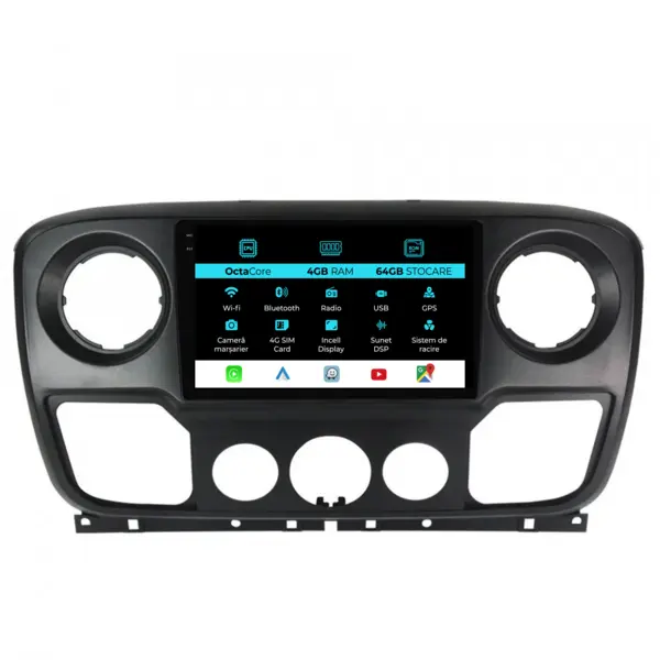 Navigatie Dedicata Renault Master (2010 - 2021), 10 Inch, 4Gb Ram, 64Gb Stocare, Android Auto, Carplay