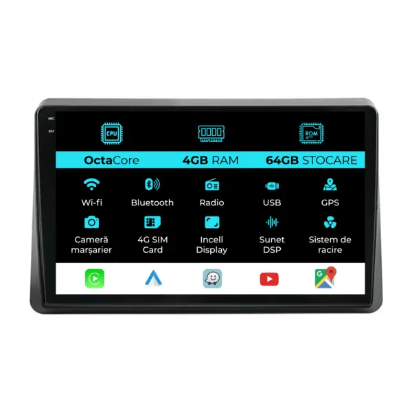 Navigatie Dedicata Renault Master (2010 - 2021), 10 Inch, 4Gb Ram, 64Gb Stocare, Android Auto, Carplay