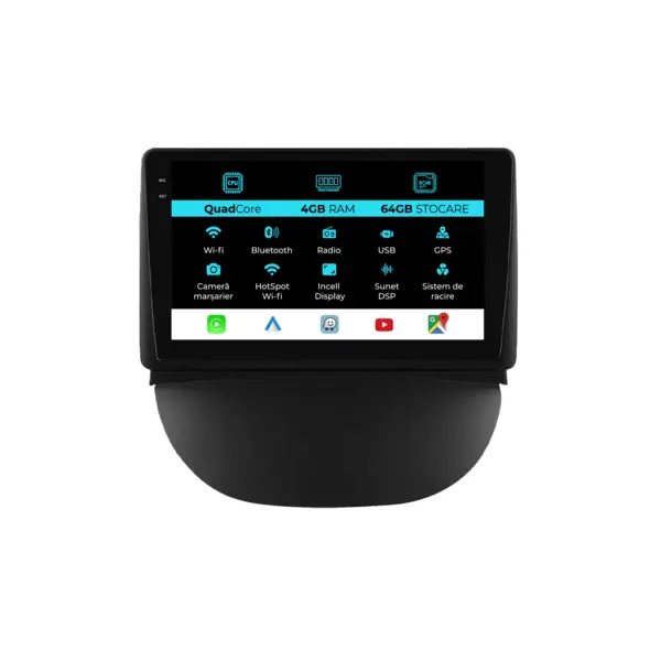 Navigatie Dedicata Renault Symbol (2003-2008),QuadCore, 9Inch, 4Gb Ram, 64Gb Stocare, Carplay