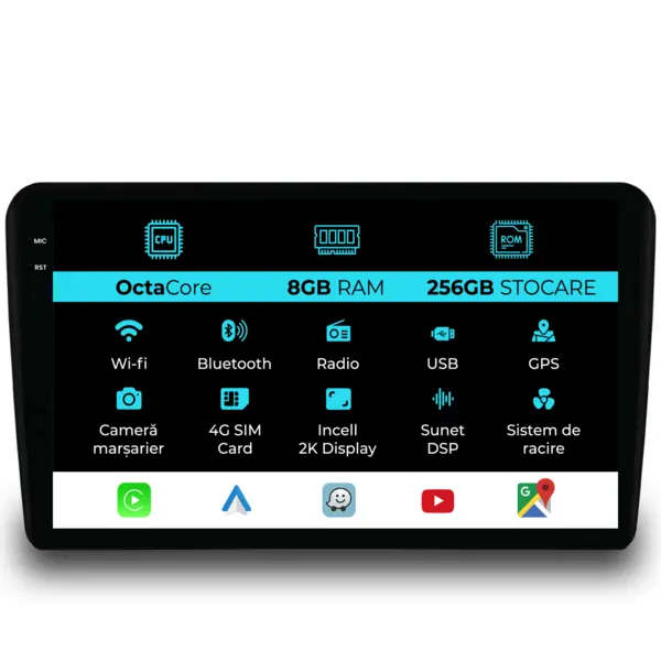 Navigatie Dedicata Renault Trafic (2004-2014), 2K, 8Gb Ram, 256Gb Stocare, Carplay