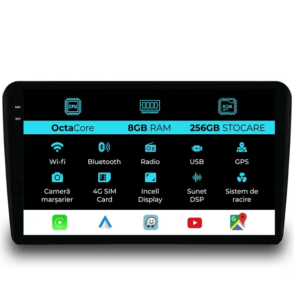 Navigatie Dedicata Renault Trafic (2010 - 2014), 10 Inch, 8Gb Ram, 256Gb Stocare, Android Auto, Carplay