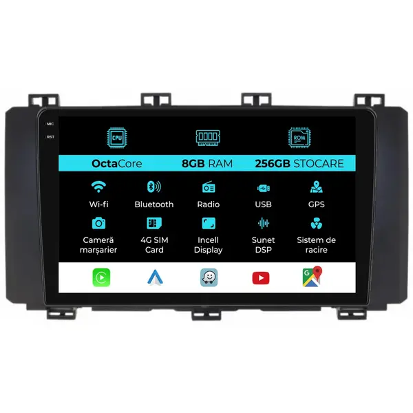 Navigatie Dedicata Seat Ateca (2016 - 2019), 9 Inch, 8Gb Ram, 256Gb Stocare, Android Auto, Carplay