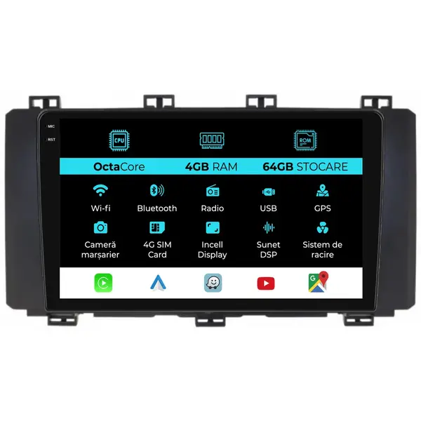 Navigatie Dedicata Seat Ateca (2016-2021), 9Inch, 4Gb Ram, 64Gb Stocare, Carplay