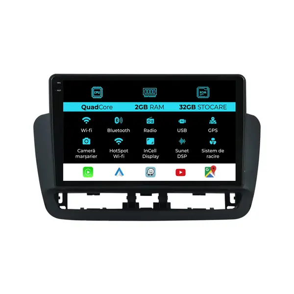 Navigatie Dedicata Seat Ibiza (2014 - 2017), 9 Inch, 2Gb Ram, 32Gb Stocare, Android Auto, Carplay