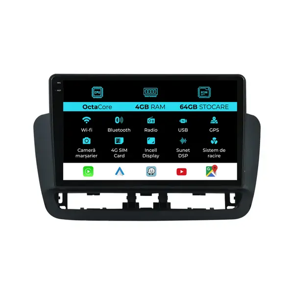 Navigatie Dedicata Seat Ibiza (2014 - 2017), 9 Inch, 4Gb Ram, 64Gb Stocare, Android Auto, Carplay