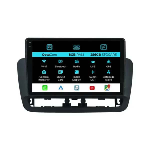 Navigatie Dedicata Seat Ibiza (2014 - 2017), 9 Inch, 8Gb Ram, 256Gb Stocare, Android Auto, Carplay