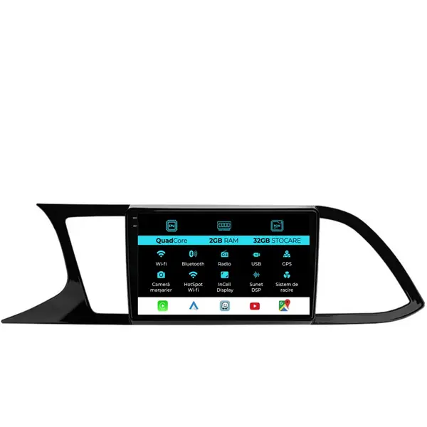 Navigatie Dedicata Seat Leon (2013 - 2020), 9 Inch, 2Gb Ram, 32Gb Stocare, Android Auto, Carplay