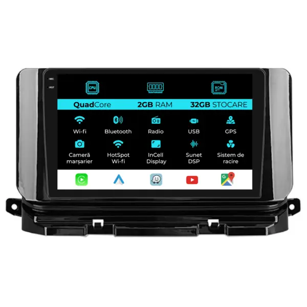 Navigatie Dedicata Skoda Octavia 4 (2019 - 2026), 10 Inch, 2Gb Ram, 32Gb Stocare, Android Auto, Carplay