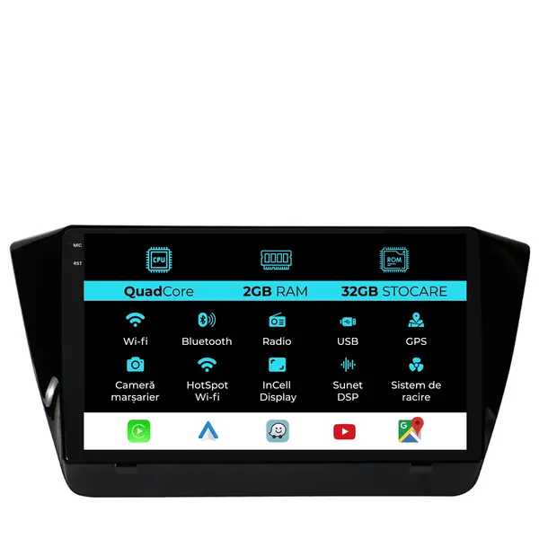 Navigatie Dedicata Skoda Superb 3 (2015 - 2019), 10 Inch, 2Gb Ram, 32Gb Stocare, Android Auto, Carplay