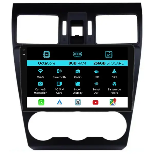 Navigatie Dedicata Subaru Forester (2012-2018), 9Inch, 8Gb Ram, 256Gb Stocare, Carplay