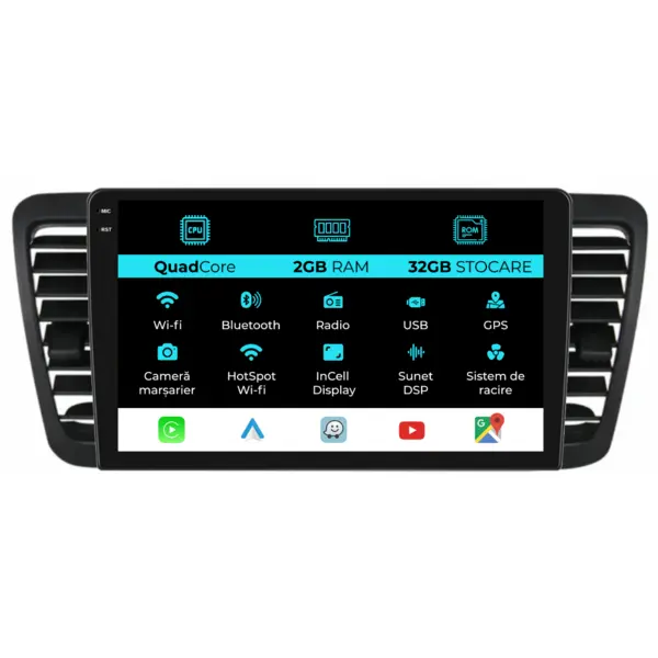 Navigatie Dedicata Subaru Legacy Outback (2004-2009), 9Inch, 2Gb Ram, 32Gb Stocare, Carplay