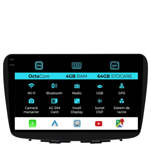 Navigatie Dedicata Suzuki Balneo (2015 - 2025), 9 Inch, 4Gb Ram, 64Gb Stocare, Android Auto, Carplay