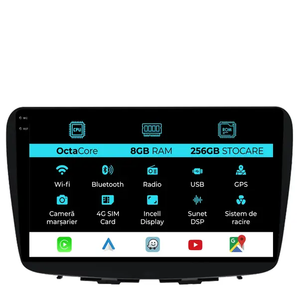 Navigatie Dedicata Suzuki Balneo (2015 - 2025), 9 Inch, 8Gb Ram, 256Gb Stocare, Android Auto, Carplay
