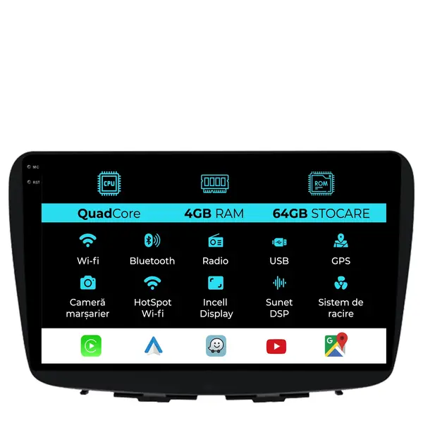 Navigatie Dedicata Suzuki Balneo (2015 - 2025), QuadCore, 9 Inch, 4Gb Ram, 64Gb Stocare, Android Auto, Carplay