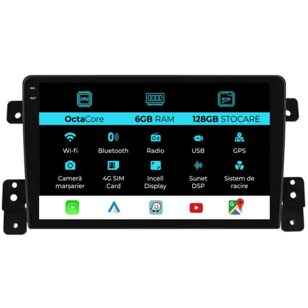 Navigatie Dedicata Suzuki Grand Vitara (2005 - 2015), 9 Inch, 6Gb Ram, 128Gb Stocare, Android Auto, Carplay