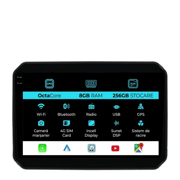 Navigatie Dedicata Suzuki Ignis (2016 - 2025), 9 Inch, 8Gb Ram, 256Gb Stocare, Android Auto, Carplay