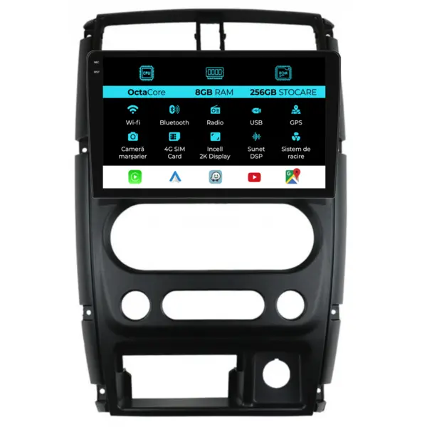 Navigatie Dedicata Suzuki Jimny 3 (2005-2019), 2K, 8Gb Ram, 256Gb Stocare, Carplay