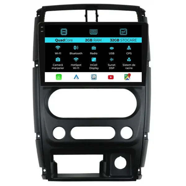 Navigatie Dedicata Suzuki Jimny 3 (2005-2019), 9Inch, 2Gb Ram, 32Gb Stocare, Carplay