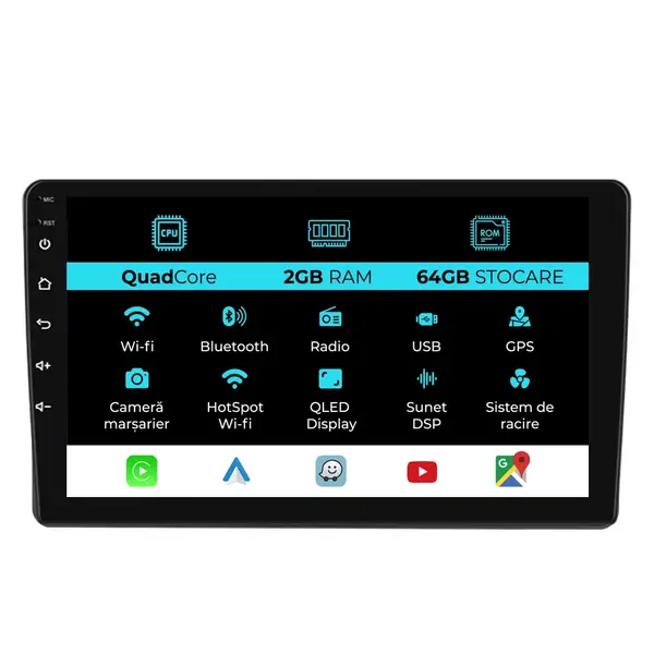 Navigatie Dedicata Toyota Auris (2006 - 2012), 10Inch, 2Gb Ram, 64Gb Stocare, Carplay