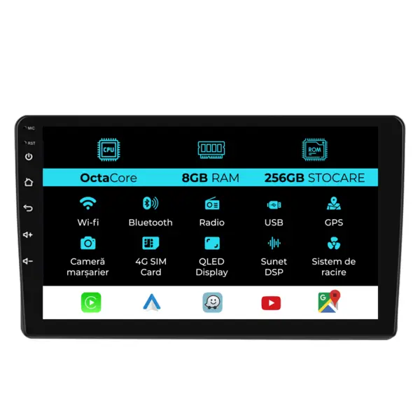 Navigatie Dedicata Toyota Auris (2006 - 2012), 10Inch, 8Gb Ram, 256Gb Stocare, Carplay