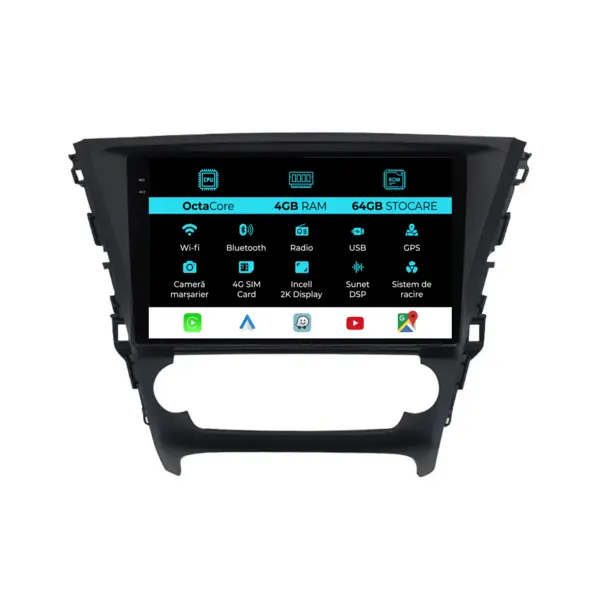 Navigatie Dedicata Toyota Avensis (2008 - 2015), 2K, 4Gb Ram, 64Gb Stocare, Android Auto, Carplay
