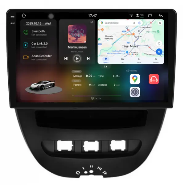 Navigatie Dedicata Toyota Aygo (2005 - 2014), 2K, 12Gb Ram, 256Gb Stocare, Android Auto, Carplay