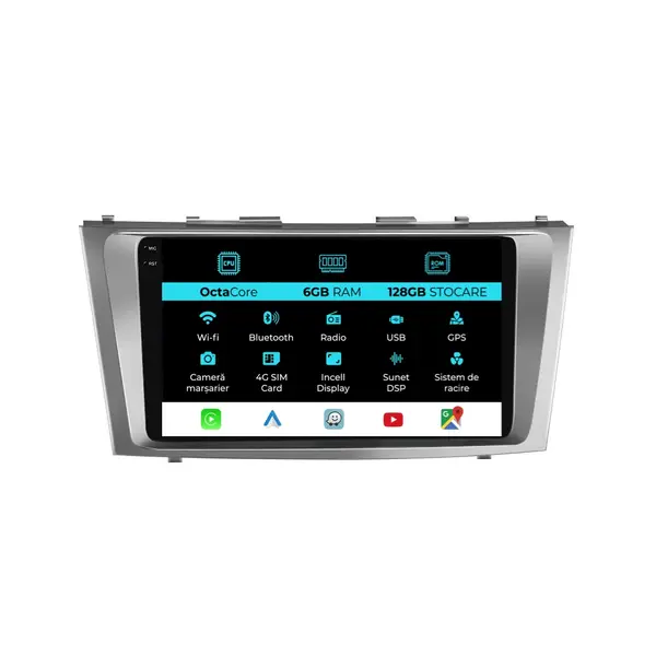 Navigatie Dedicata Toyota Camry (2006 - 2011), 9 Inch, 6Gb Ram, 128Gb Stocare, Android Auto, Carplay