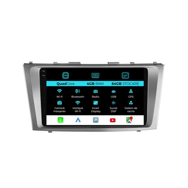 Navigatie Dedicata Toyota Camry (2006-2011),QuadCore, 9Inch, 4Gb Ram, 64Gb Stocare, Carplay