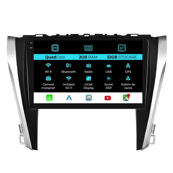 Navigatie Dedicata Toyota Camry (2015-2017), 10Inch, 2Gb Ram, 32Gb Stocare, Carplay