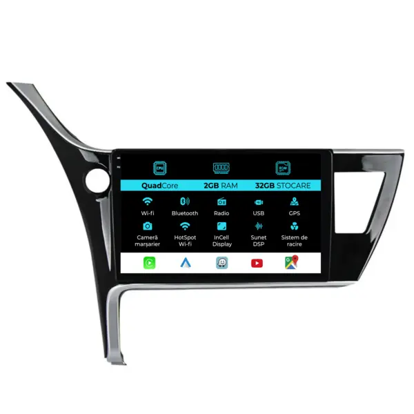 Navigatie Dedicata Toyota Corolla (2013 - 2019), 10 Inch, 2Gb Ram, 32Gb Stocare, Android Auto, Carplay