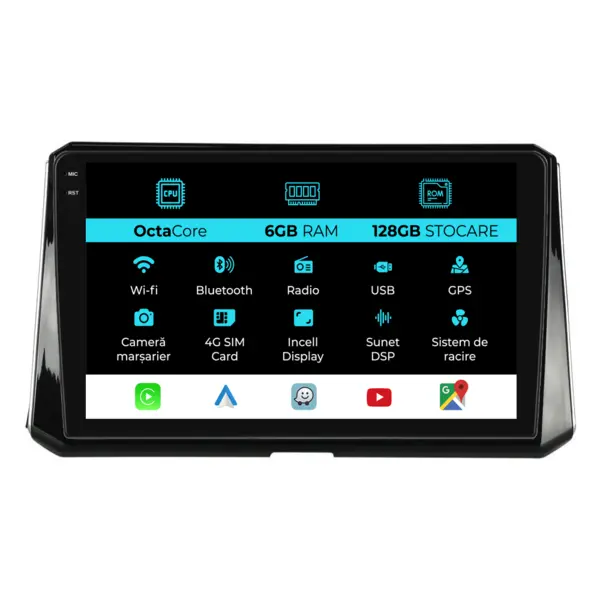 Navigatie Dedicata Toyota Corolla (2013 - 2019), 10 Inch, 6Gb Ram, 128Gb Stocare, Android Auto, Carplay