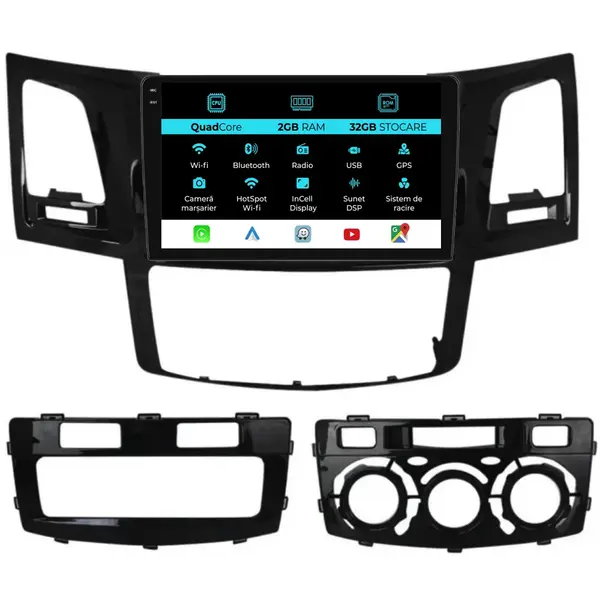 Navigatie Dedicata Toyota Hilux VII (2004-2015), 9Inch, 2Gb Ram, 32Gb Stocare, Carplay