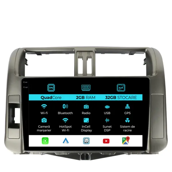 Navigatie Dedicata Toyota Land Cruiser Prado J150 (2009-2013), 9Inch, 2Gb Ram, 32Gb Stocare, Carplay