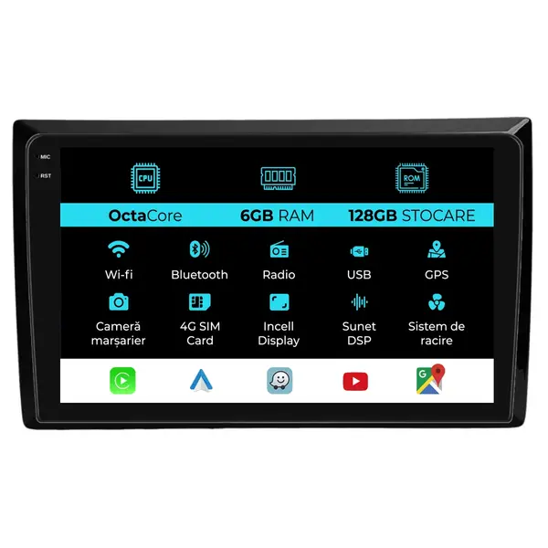Navigatie Dedicata Volkswagen Beetle (2012 - 2018), 10 Inch, 6Gb Ram, 128Gb Stocare, Android Auto, Carplay