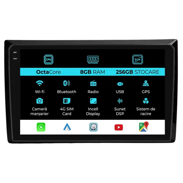 Navigatie Dedicata Volkswagen Beetle (2012 - 2018), 10 Inch, 8Gb Ram, 256Gb Stocare, Android Auto, Carplay