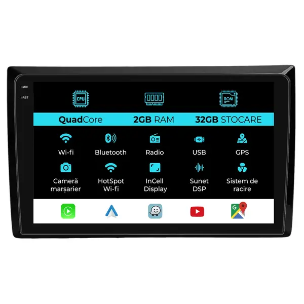 Navigatie Dedicata Volkswagen Beetle (2012-2018), 9Inch, 2Gb Ram, 32Gb stocare, Carplay