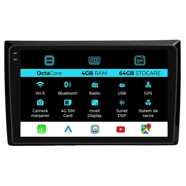 Navigatie Dedicata Volkswagen Beetle (2012-2018), 9Inch, 4Gb Ram, 64Gb stocare, Carplay