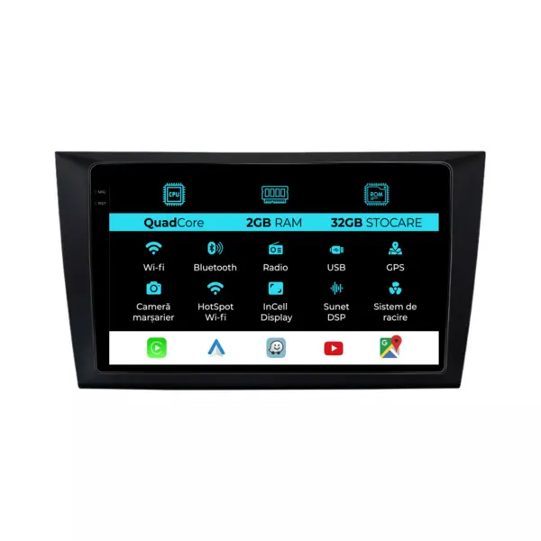 Navigatie Dedicata Volkswagen Golf MK6 (2009-2013), 9Inch, 2Gb Ram, 32Gb Stocare, Carplay